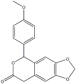 5-(4-Methoxyphenyl)-5H-1,3-dioxolo[4,5-g][2]benzopyran-7(8H)-one 结构式