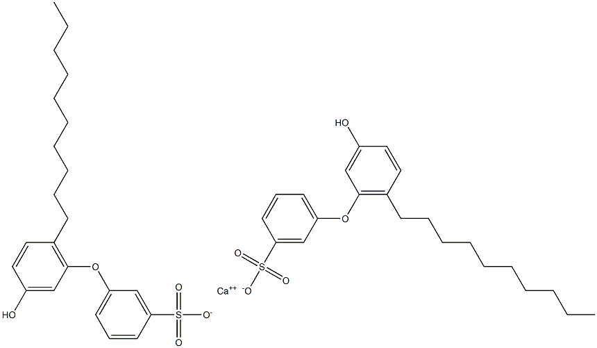 Bis(3'-hydroxy-6'-decyl[oxybisbenzene]-3-sulfonic acid)calcium salt 结构式