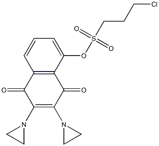 2,3-Bis(1-aziridinyl)-5-[3-chloropropylsulfonyloxy]-1,4-naphthoquinone 结构式