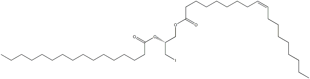 [R,(+)]-3-Iodo-1,2-propanediol 1-oleate 2-palmitate 结构式