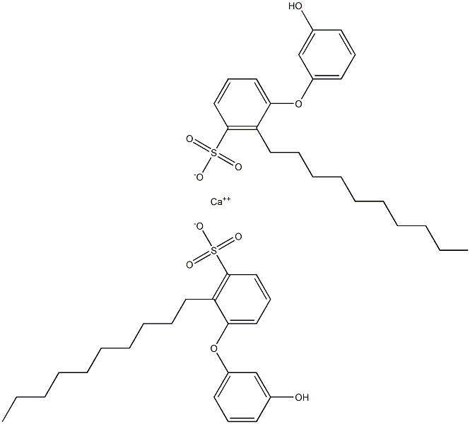 Bis(3'-hydroxy-2-decyl[oxybisbenzene]-3-sulfonic acid)calcium salt 结构式