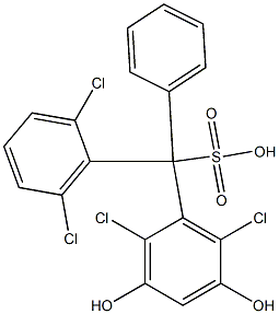 (2,6-Dichlorophenyl)(2,6-dichloro-3,5-dihydroxyphenyl)phenylmethanesulfonic acid 结构式