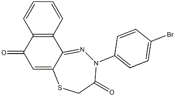 7,8-Dihydro-10-[4-bromophenyl]-7-thia-10,11-diaza-10H-cyclohepta[a]naphthalene-5,9-dione 结构式