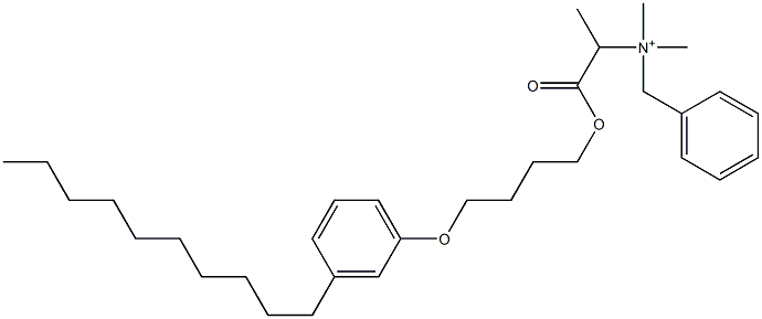 N,N-Dimethyl-N-benzyl-N-[1-[[4-(3-decylphenyloxy)butyl]oxycarbonyl]ethyl]aminium 结构式