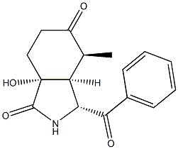 (1R,5S,6S,7R)-1-Hydroxy-7-benzoyl-5-methyl-8-azabicyclo[4.3.0]nonane-4,9-dione 结构式