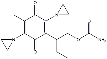 2,5-Bis(1-aziridinyl)-3-methyl-6-[1-[(carbamoyloxy)methyl]propyl]-1,4-benzoquinone 结构式