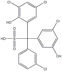 (3-Chlorophenyl)(3-chloro-5-hydroxyphenyl)(3,5-dichloro-2-hydroxyphenyl)methanesulfonic acid 结构式