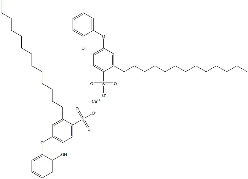 Bis(2'-hydroxy-3-tridecyl[oxybisbenzene]-4-sulfonic acid)calcium salt 结构式