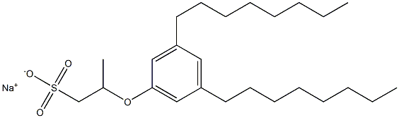 2-(3,5-Dioctylphenoxy)propane-1-sulfonic acid sodium salt 结构式