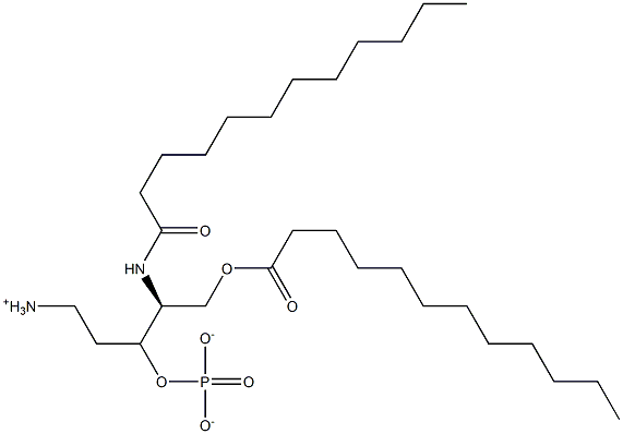 Phosphoric acid (2-ammonioethyl)[(S)-2-dodecanoylamino-3-dodecanoyloxypropyl] ester 结构式