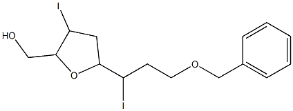 5-(3-Benzyloxy-1-iodopropyl)tetrahydro-3-iodofuran-2-methanol 结构式