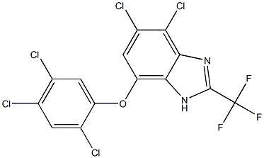 4,5-Dichloro-7-(2,4,5-trichlorophenoxy)-2-trifluoromethyl-1H-benzimidazole 结构式