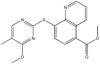 8-[(4-Methoxy-5-methylpyrimidin-2-yl)thio]quinoline-5-carboxylic acid methyl ester 结构式