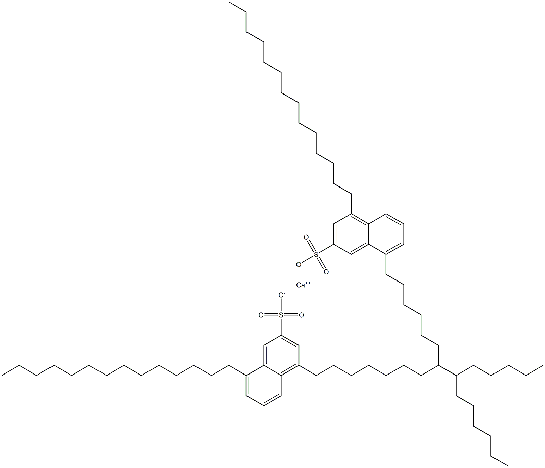 Bis(4,8-ditetradecyl-2-naphthalenesulfonic acid)calcium salt 结构式