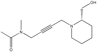 N-Methyl-N-[4-[(2S)-2-(hydroxymethyl)-1-piperidinyl]-2-butynyl]acetamide 结构式