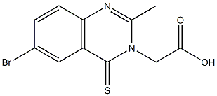 6-Bromo-3,4-dihydro-2-methyl-4-thioxoquinazoline-3-acetic acid 结构式