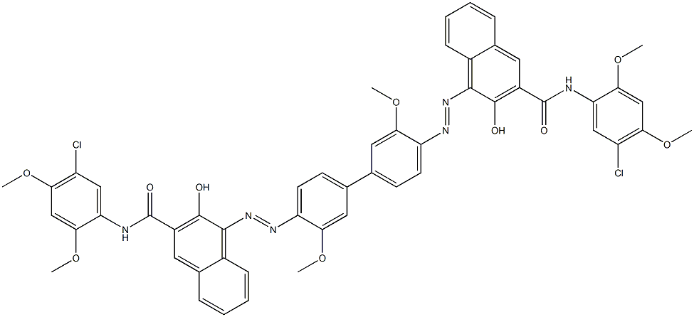 4,4'-[3,3'-Dimethoxybiphenyl-4,4'-diylbis(azo)]bis[N-(5-chloro-2,4-dimethoxyphenyl)-3-hydroxy-2-naphthamide] 结构式