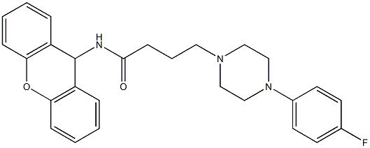 4-[4-(4-Fluorophenyl)-1-piperazinyl]-N-(9H-xanthen-9-yl)butyramide 结构式