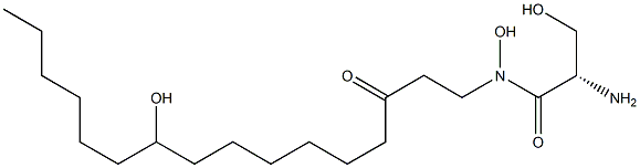 (2S)-2-Amino-N,3-dihydroxy-N-(3-oxo-10-hydroxyhexadecyl)propanamide 结构式