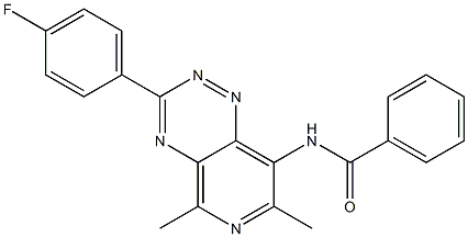 3-(4-Fluorophenyl)-5,7-dimethyl-8-(benzoylamino)pyrido[3,4-e]-1,2,4-triazine 结构式