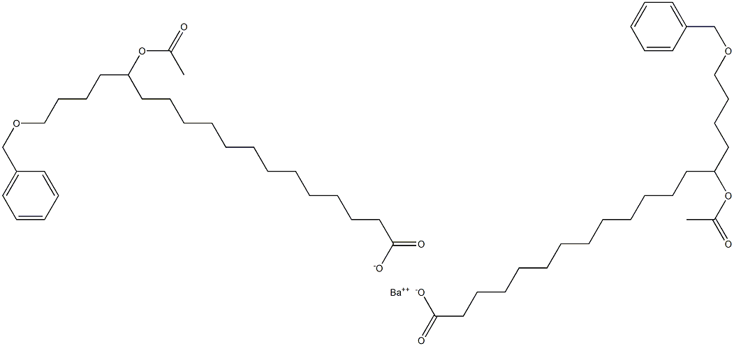 Bis(18-benzyloxy-14-acetyloxystearic acid)barium salt 结构式