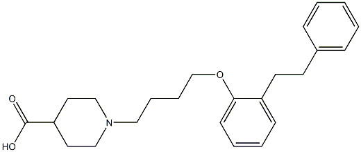 1-[4-[2-(2-Phenylethyl)phenoxy]butyl]piperidine-4-carboxylic acid 结构式