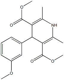 2,6-Dimethyl-4-(3-methoxyphenyl)-1,4-dihydropyridine-3,5-dicarboxylic acid dimethyl ester 结构式