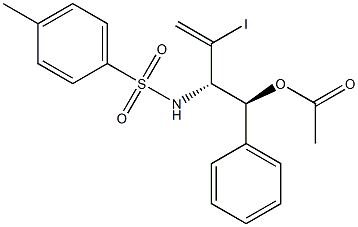 Acetic acid (1S,2S)-1-phenyl-2-(tosylamino)-3-iodo-3-butenyl ester 结构式