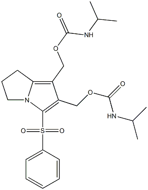 2,3-Dihydro-5-phenylsulfonyl-1H-pyrrolizine-6,7-dimethanol bis[N-(isopropyl)carbamate] 结构式