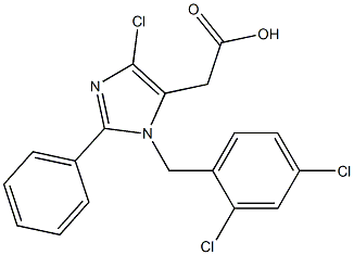 2-Phenyl-1-(2,4-dichlorobenzyl)-4-chloro-1H-imidazole-5-acetic acid 结构式