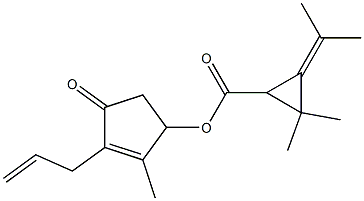 2-Isopropylidene-3,3-dimethylcyclopropane-1-carboxylic acid 3-allyl-2-methyl-4-oxo-2-cyclopenten-1-yl ester 结构式