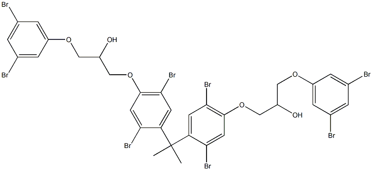 2,2-Bis[2,5-dibromo-4-[2-hydroxy-3-(3,5-dibromophenoxy)propyloxy]phenyl]propane 结构式