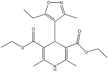 1,4-Dihydro-2,6-dimethyl-4-(5-ethyl-3-methyl-4-isoxazolyl)pyridine-3,5-dicarboxylic acid diethyl ester 结构式