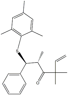 (5R,6S)-3,3,5-Trimethyl-6-(2,4,6-trimethylphenylthio)-6-phenyl-1-hexen-4-one 结构式