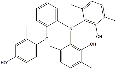 N,N-Bis(6-hydroxy-2,5-dimethylphenyl)-2-(4-hydroxy-2-methylphenoxy)benzenamine 结构式