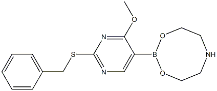 2-(2-Benzylthio-4-methoxy-5-pyrimidinyl)tetrahydro-6H-1,3,6,2-dioxazaborocine 结构式