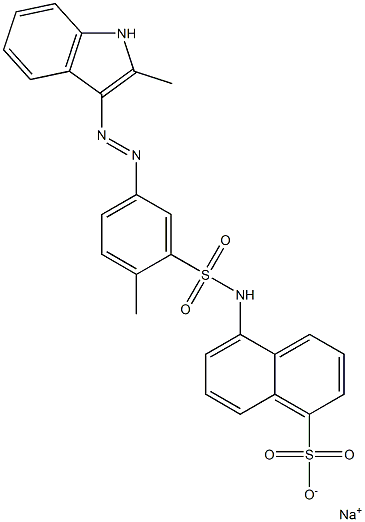 5-[2-Methyl-5-[(2-methyl-1H-indol-3-yl)azo]phenylsulfonylamino]naphthalene-1-sulfonic acid sodium salt 结构式