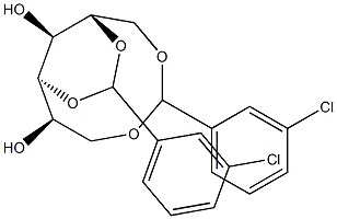 1-O,6-O:3-O,5-O-Bis(3-chlorobenzylidene)-L-glucitol 结构式