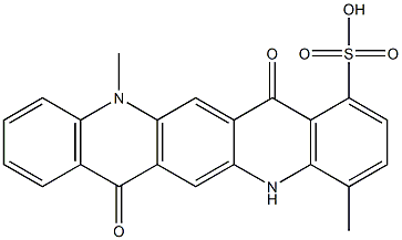 5,7,12,14-Tetrahydro-4,12-dimethyl-7,14-dioxoquino[2,3-b]acridine-1-sulfonic acid 结构式