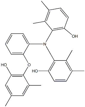 N,N-Bis(6-hydroxy-2,3-dimethylphenyl)-2-(6-hydroxy-2,4-dimethylphenoxy)benzenamine 结构式