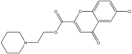 6-Chloro-4-oxo-4H-1-benzopyran-2-carboxylic acid [2-(piperidin-1-yl)ethyl] ester 结构式