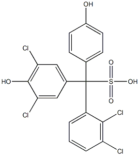 (2,3-Dichlorophenyl)(3,5-dichloro-4-hydroxyphenyl)(4-hydroxyphenyl)methanesulfonic acid 结构式