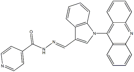 1-(Acridin-9-yl)-1H-indole-3-carbaldehyde 4-pyridylcarbonyl hydrazone 结构式