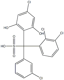 (3-Chlorophenyl)(2,3-dichlorophenyl)(4-chloro-2,6-dihydroxyphenyl)methanesulfonic acid 结构式