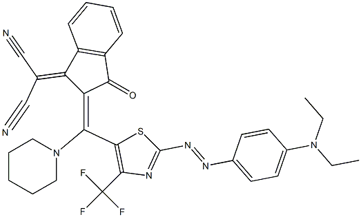 [[2,3-Dihydro-3-oxo-2-[piperidino[4-(trifluoromethyl)-2-[[4-(diethylamino)phenyl]azo]thiazol-5-yl]methylene]-1H-inden]-1-ylidene]malononitrile 结构式