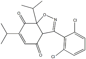 3a,7a-Dihydro-3-(2,6-dichlorophenyl)-6,7a-diisopropyl-1,2-benzisoxazole-4,7-dione 结构式