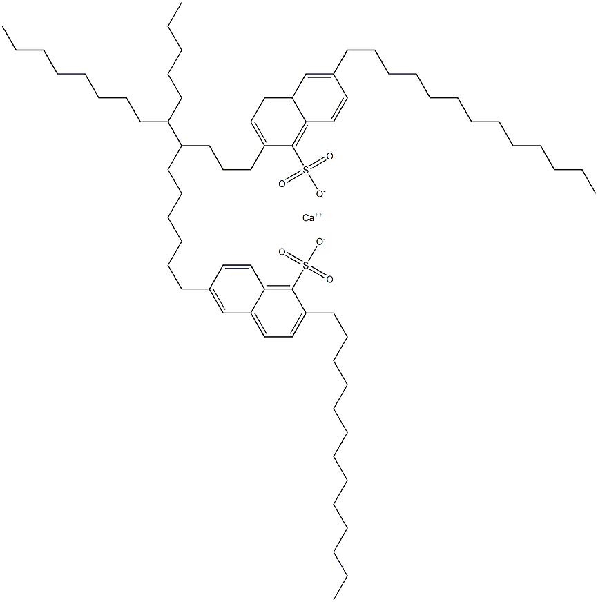 Bis(2,6-ditridecyl-1-naphthalenesulfonic acid)calcium salt 结构式