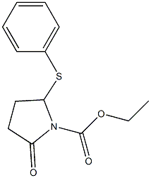 5-Phenylthio-2-oxopyrrolidine-1-carboxylic acid ethyl ester 结构式