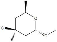 (2S,4S,6R)-4-Chloro-2-methoxy-4,6-dimethyl-3,4,5,6-tetrahydro-2H-pyran 结构式