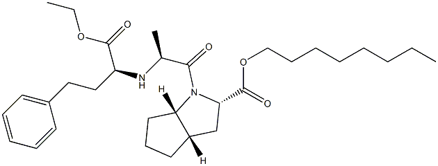 (1S,3S,5S)-2-[N-[(S)-1-(Ethoxycarbonyl)-3-phenylpropyl]-L-alanyl]-2-azabicyclo[3.3.0]octane-3-carboxylic acid octyl ester 结构式